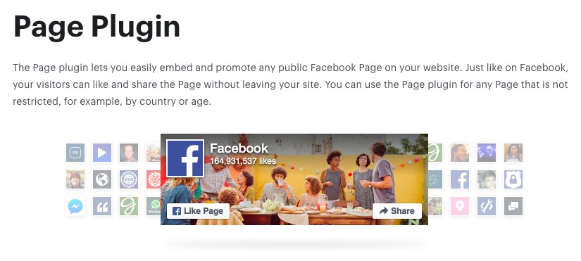 Facebook page plugin site