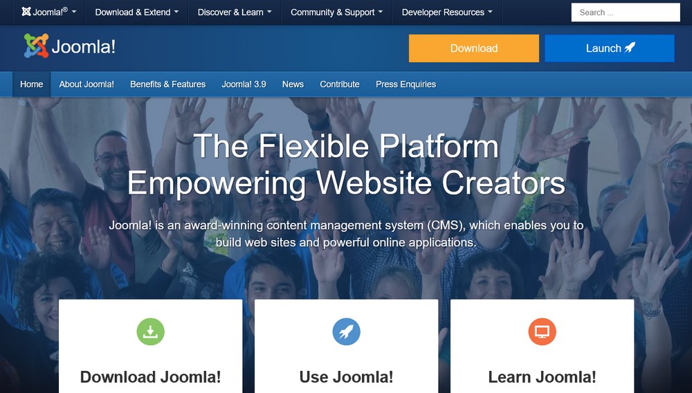 Joomla homepage