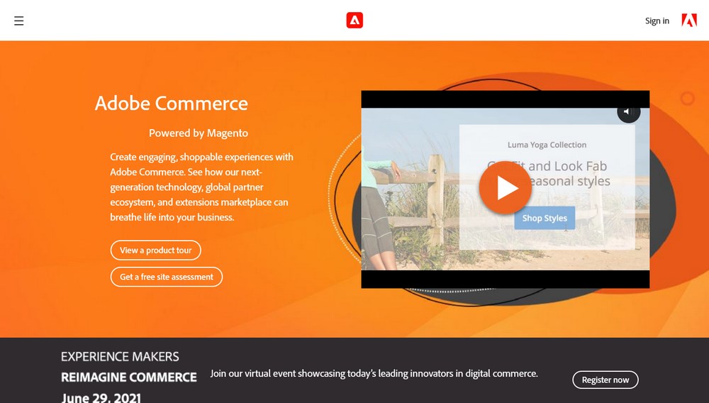 Magento homepage