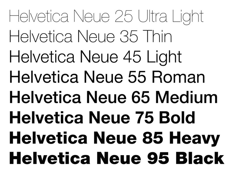 helvetica font varient