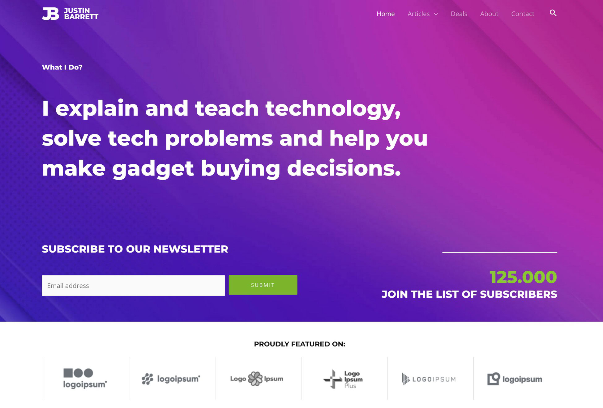 tech blogger template similar to techcrunch