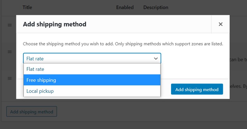 Add shipping method WooCommerce