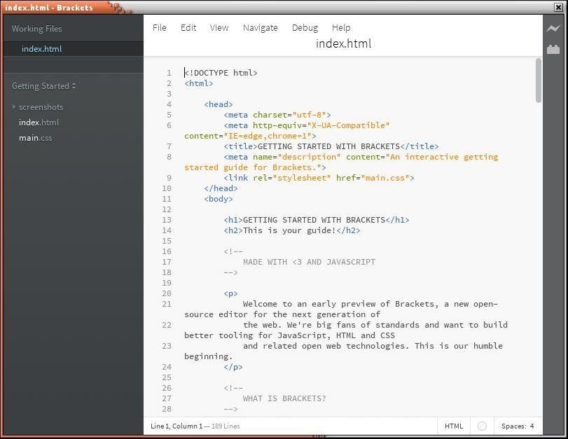 Brackets text editor