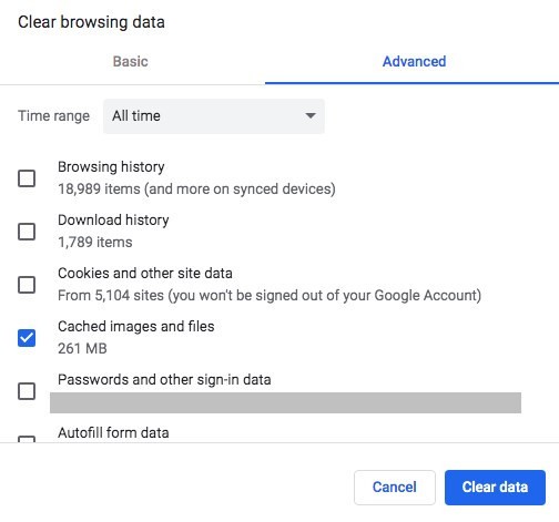 Clear browsing data chrome 2