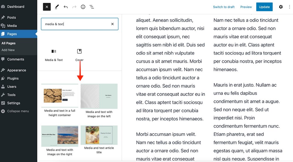 Gutenberg patterns