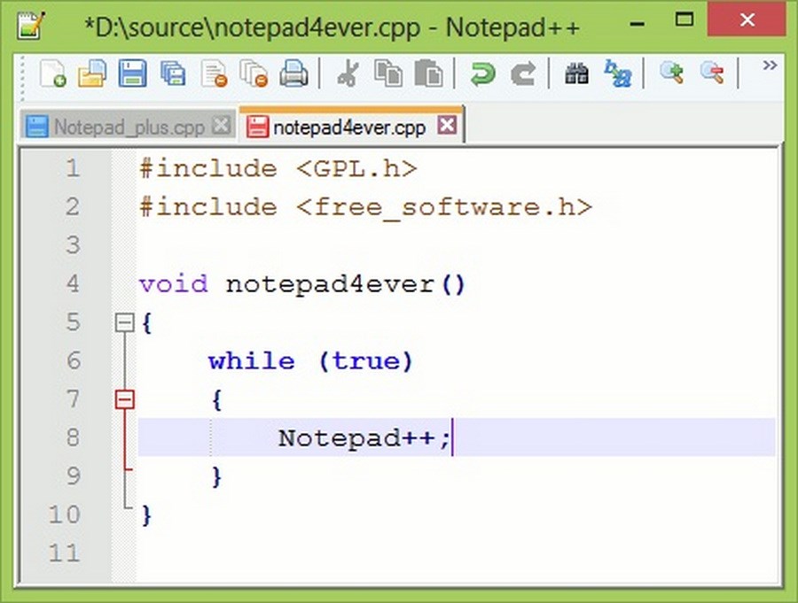 Notepad++ editor