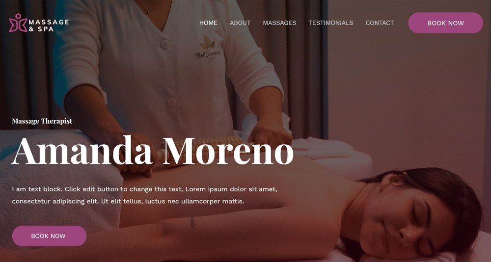 Massage Therapist demo site