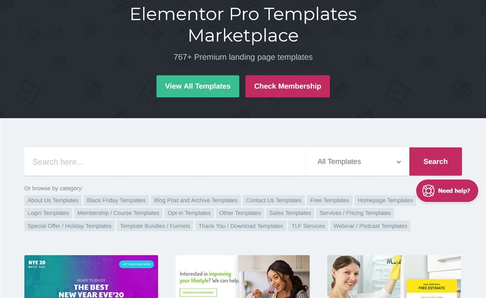 The Landing Factory Elementor templates