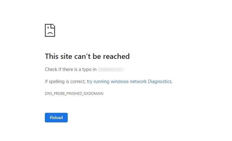 DNS_PROBE_FINISHED_NXDOMAIN error in chrome