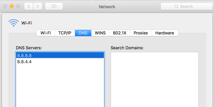 mac custom dns address