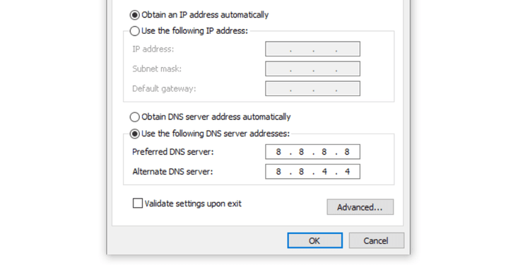 use custom dns address