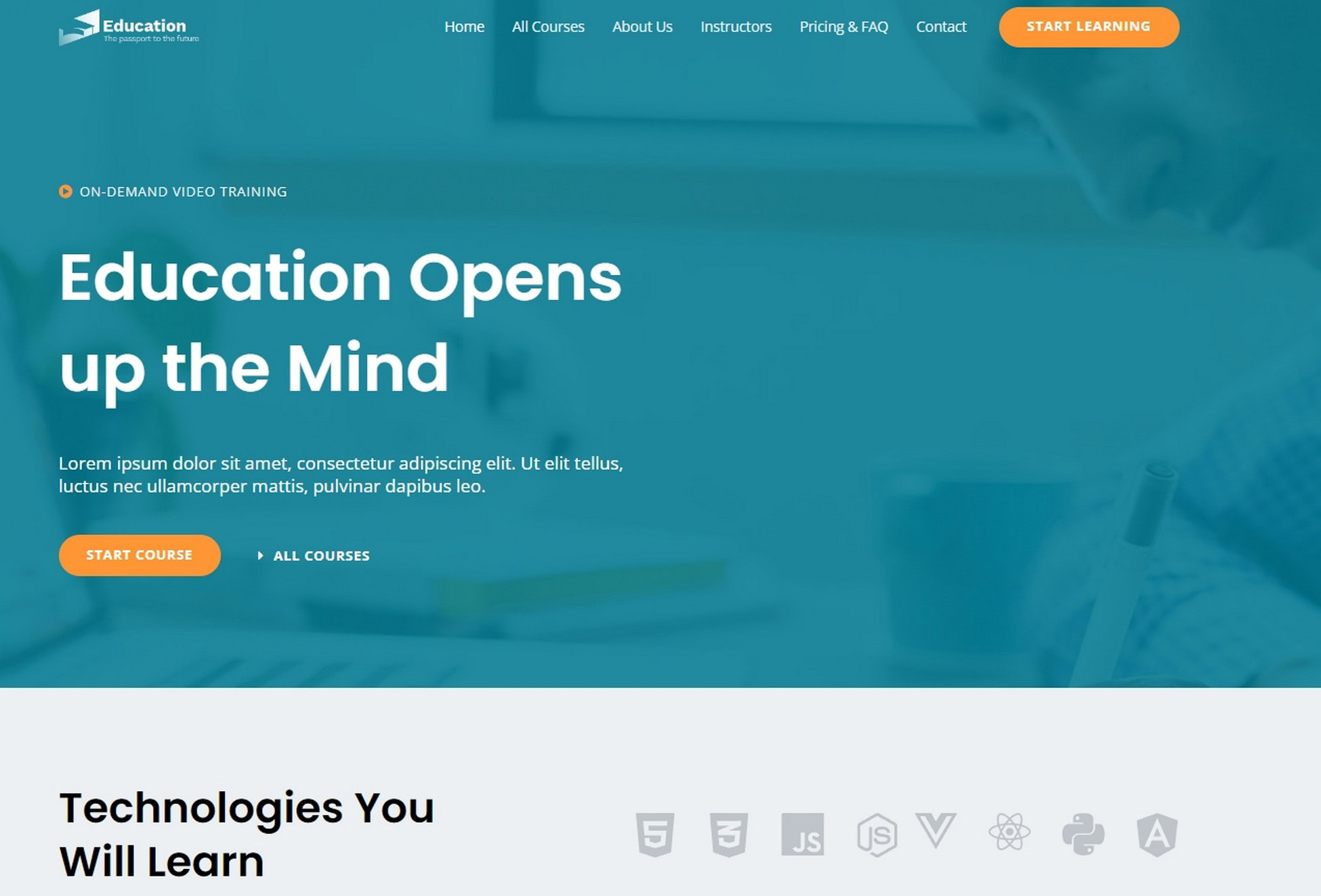 Online Courses template