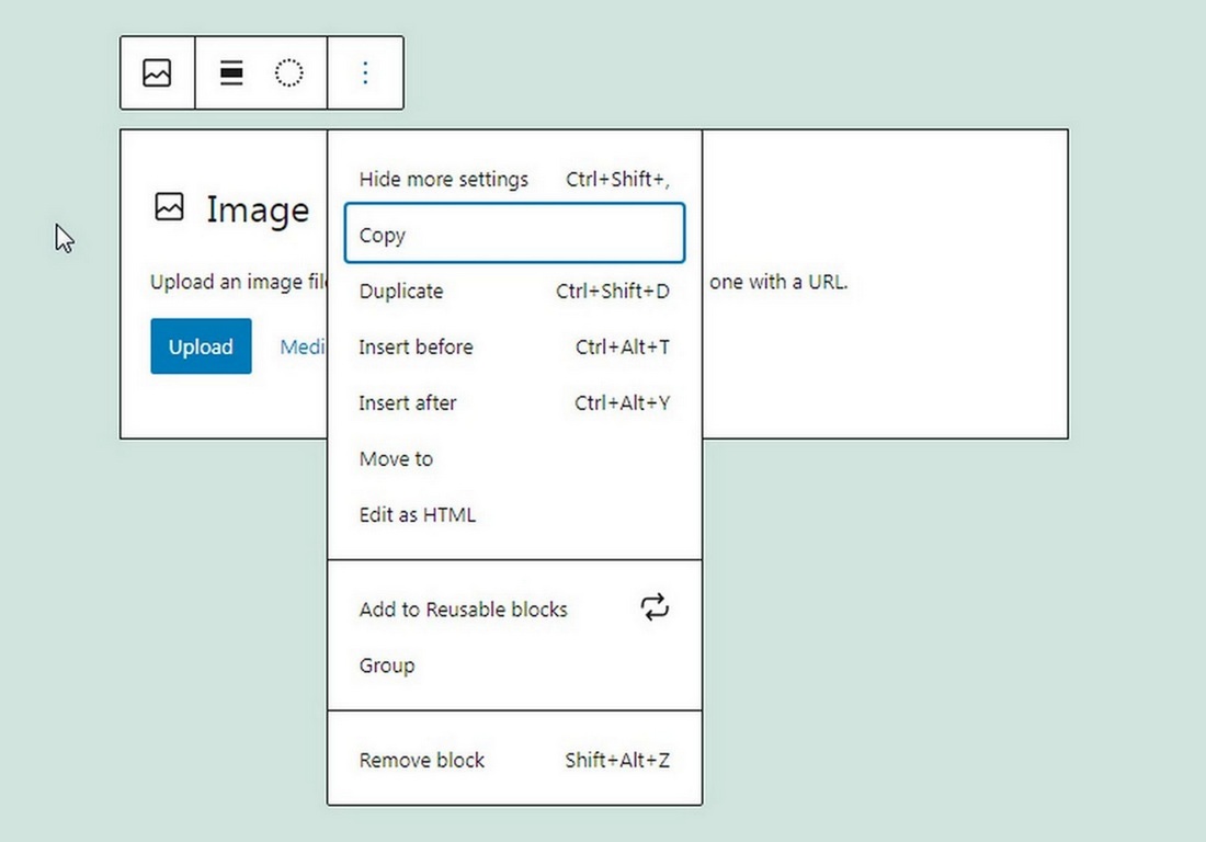 Gutenberg blocks settings in WordPress