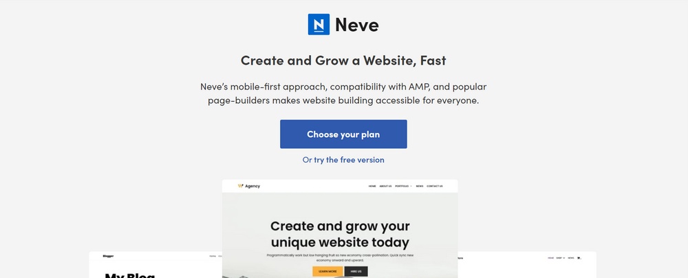 Neve homepage