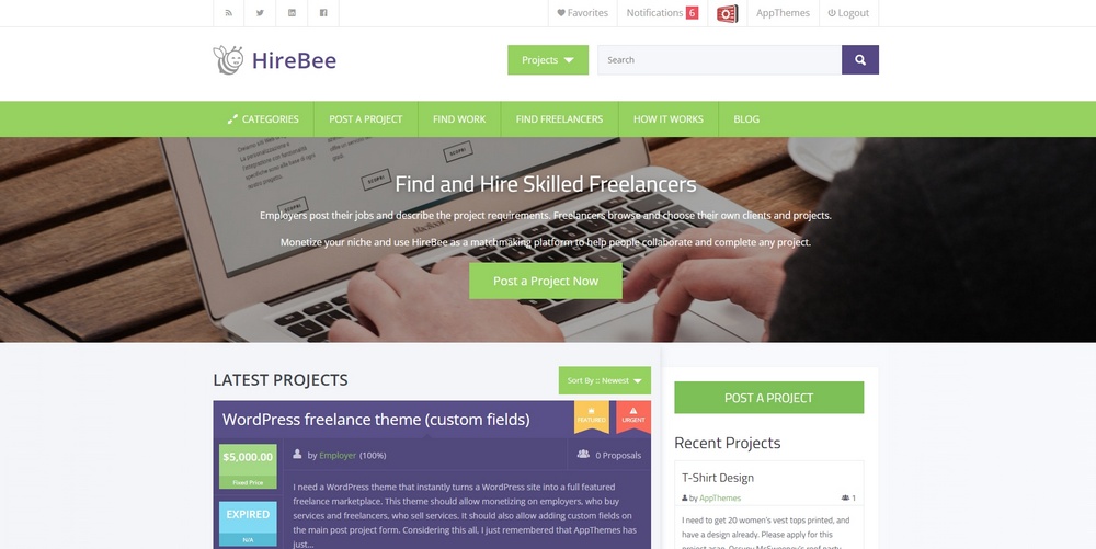 Hirebee theme