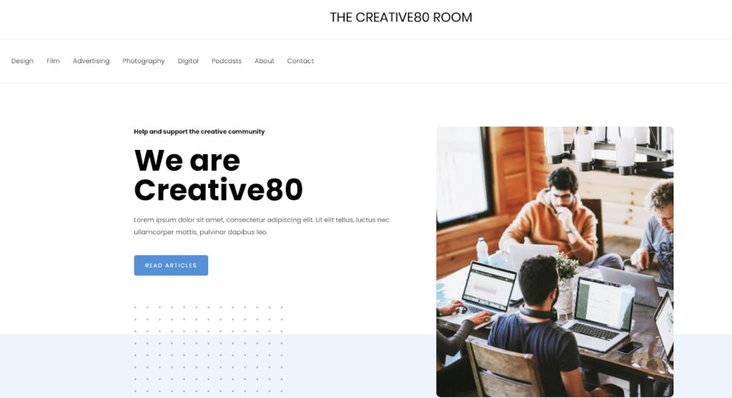 Creative Blog Astra template