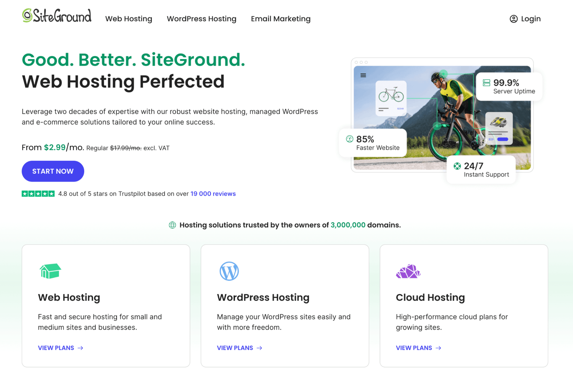 SiteGround Hosting Home Page