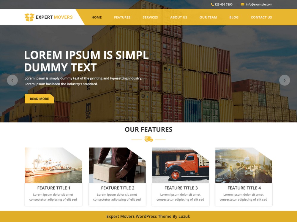 Expert movers transportation WordPress theme