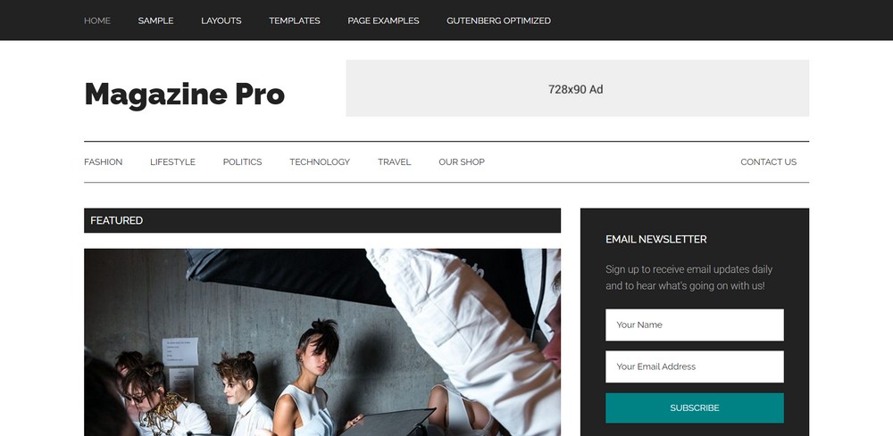 Magazine Pro website demo template