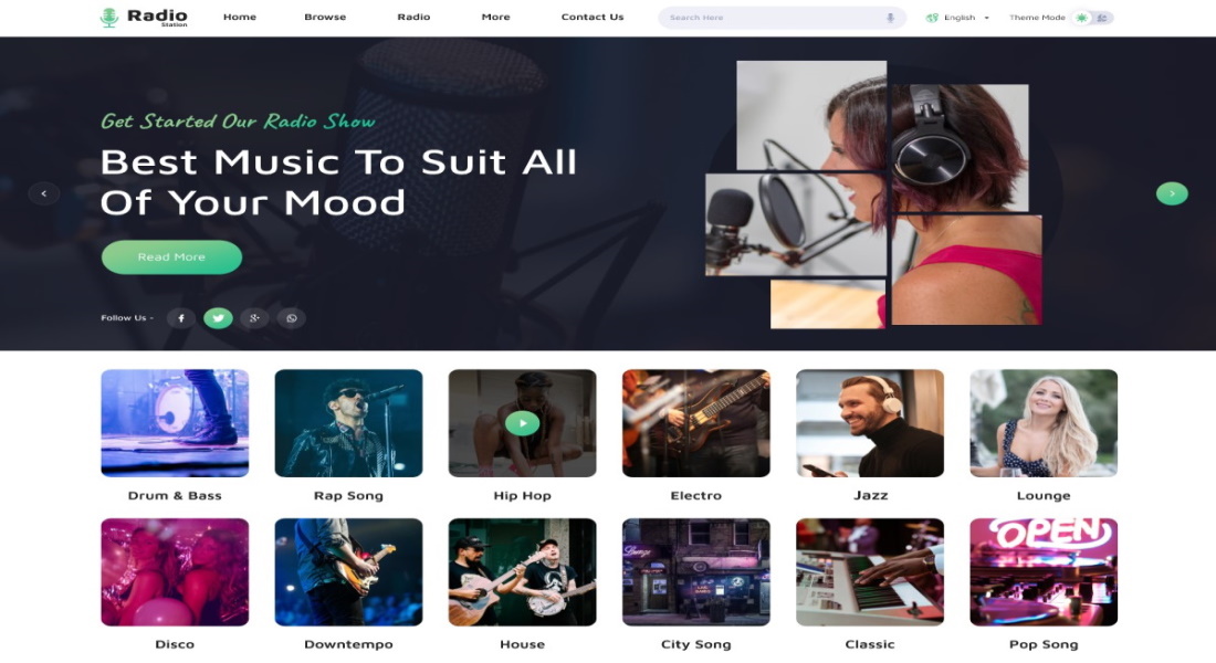 Radio Station WordPress theme demo