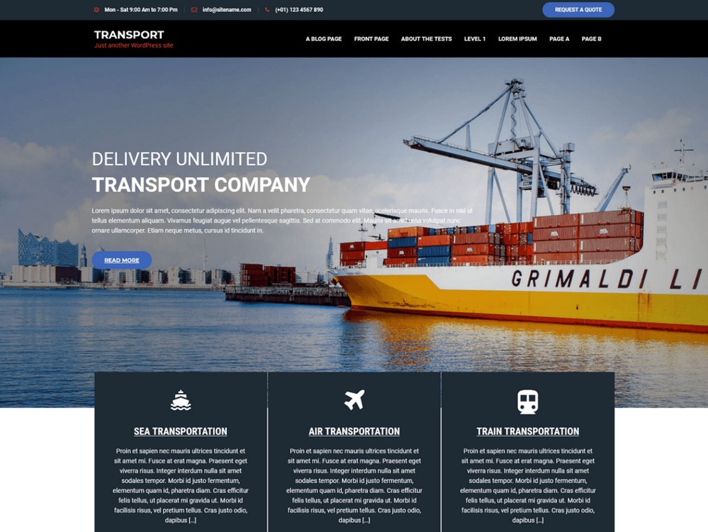 Transportation WordPress theme 