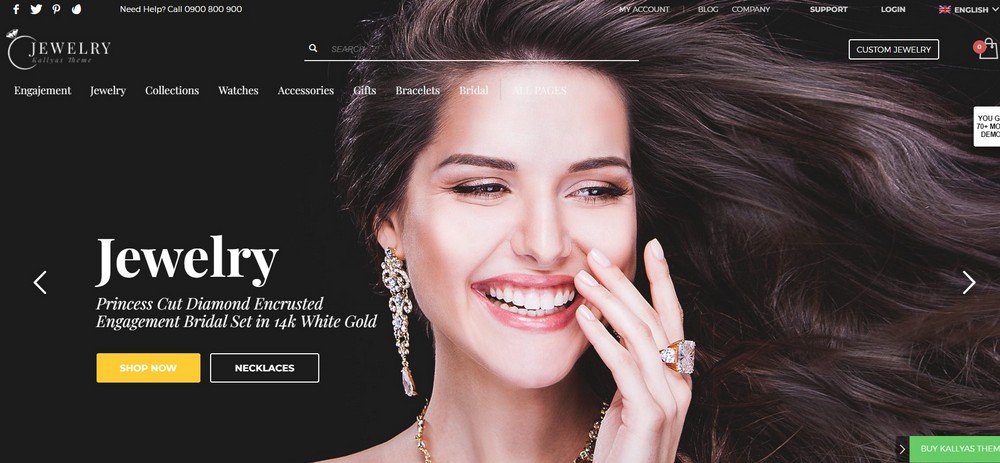 kallyas wordpress theme for jewelry