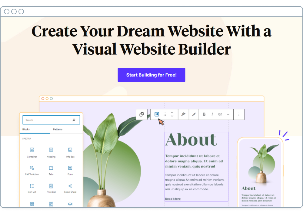 Spectra website builder