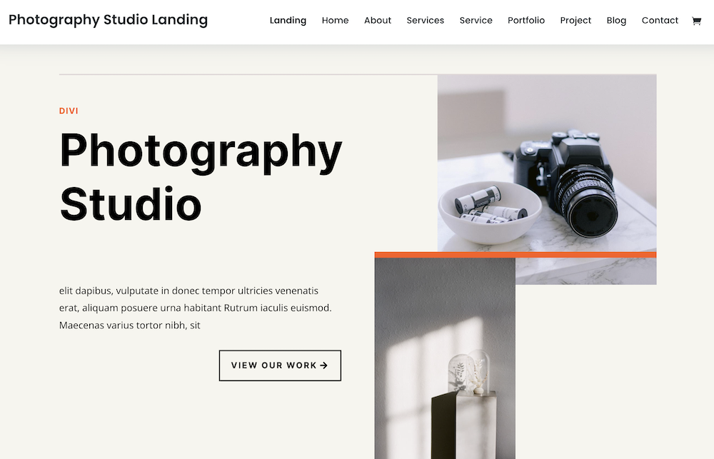 Divi WordPress photography theme