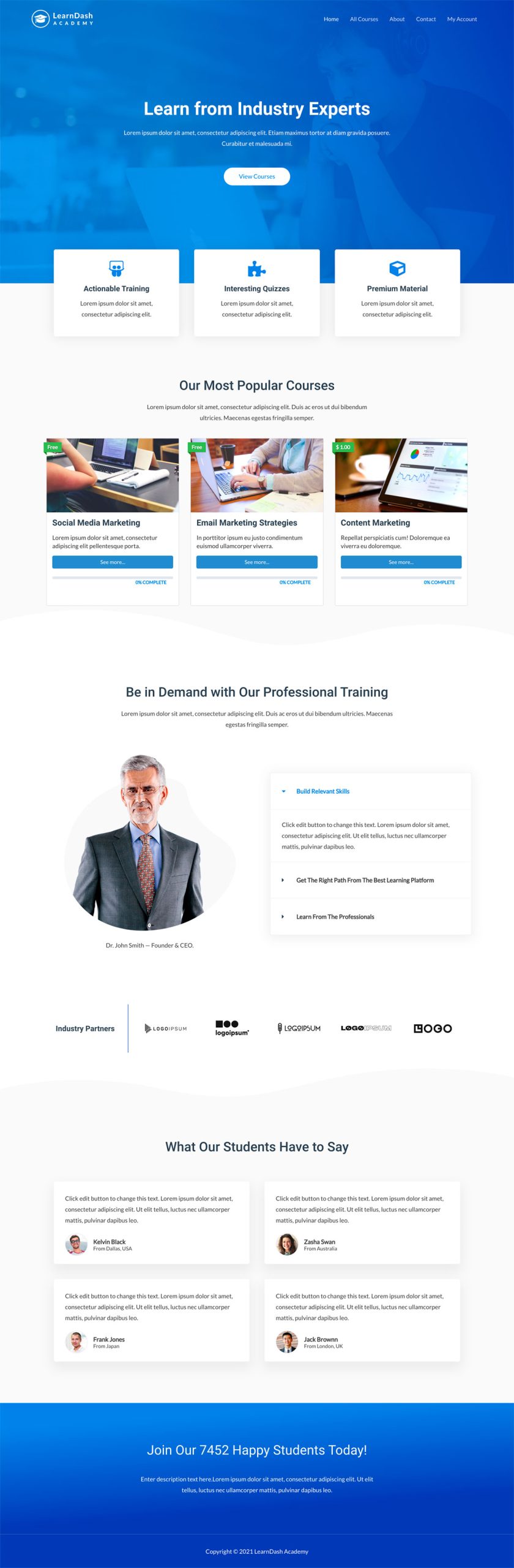 LearnDash Academy learndash academy 02 home