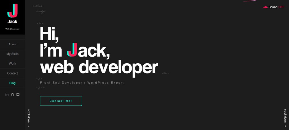 Jack portfolio website