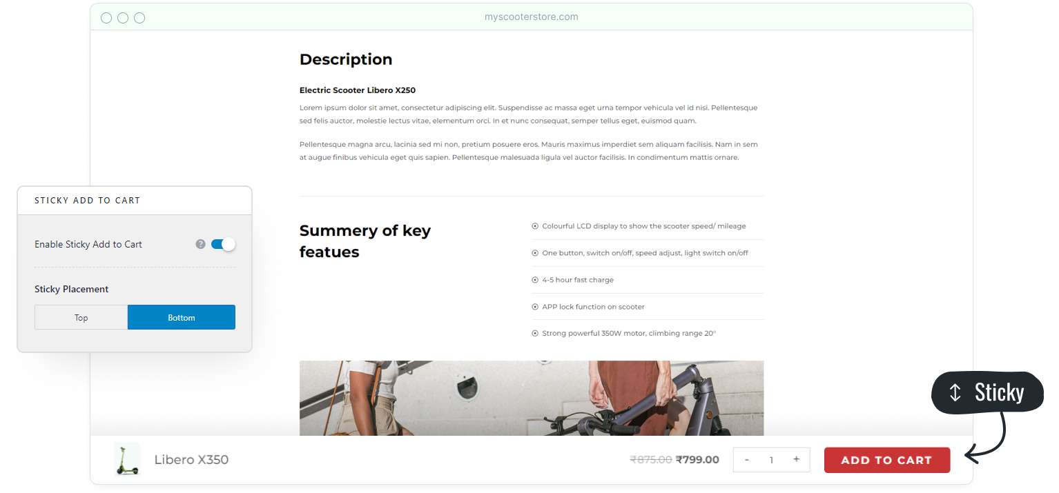 ‘Sticky Add-to-Cart’ feature