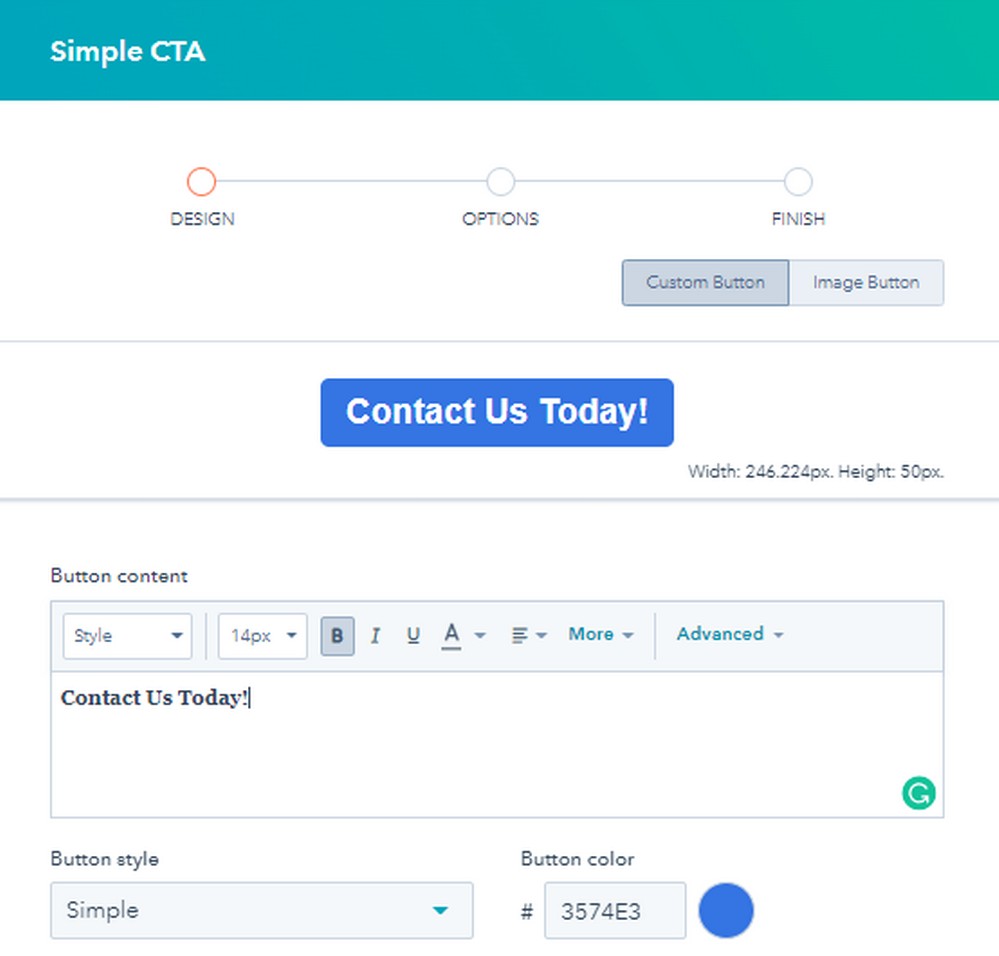 CTA button creator HubSpot