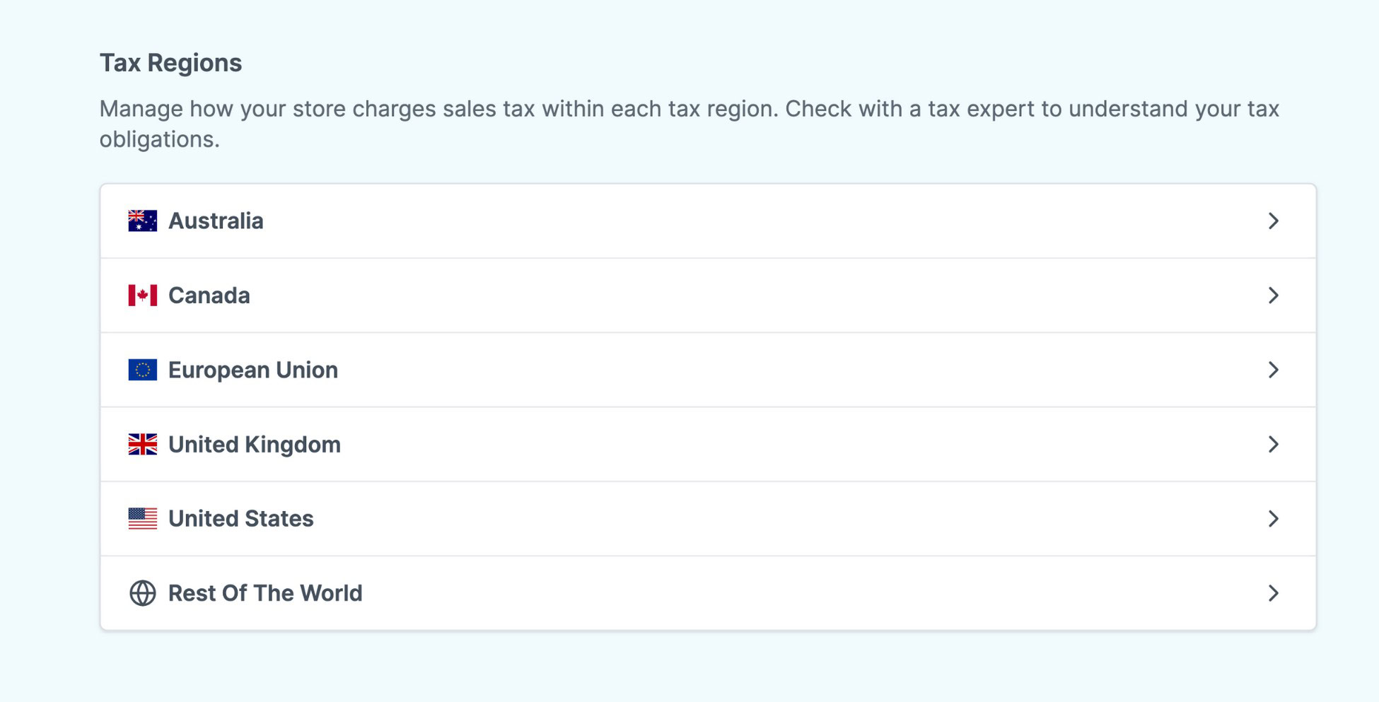 different tax regions