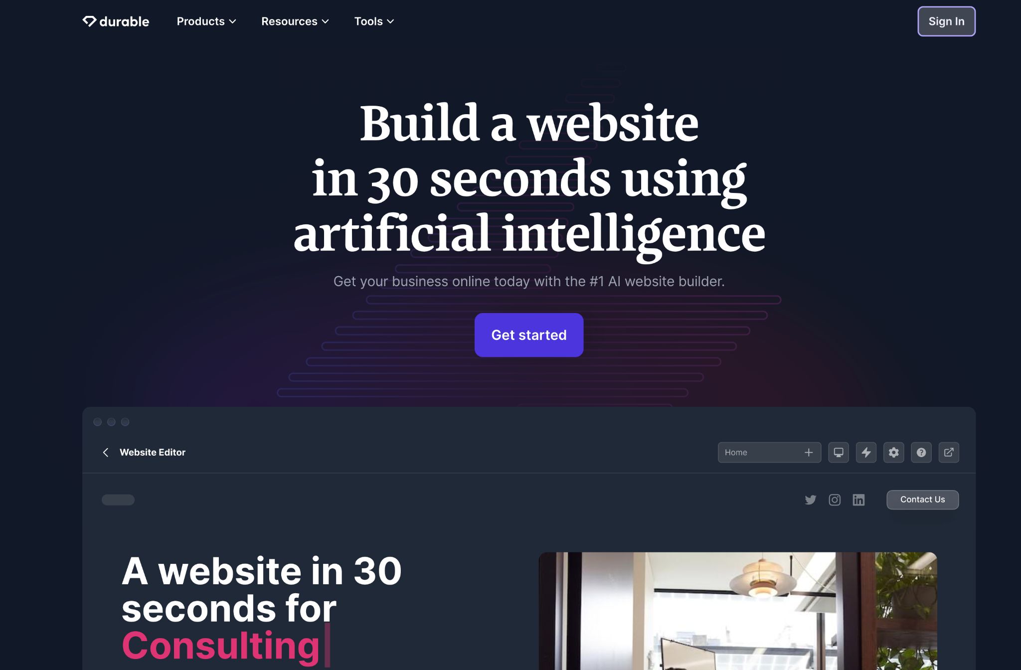 durable ai website builder