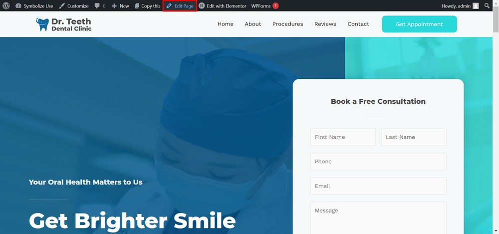 Edit WordPress Page