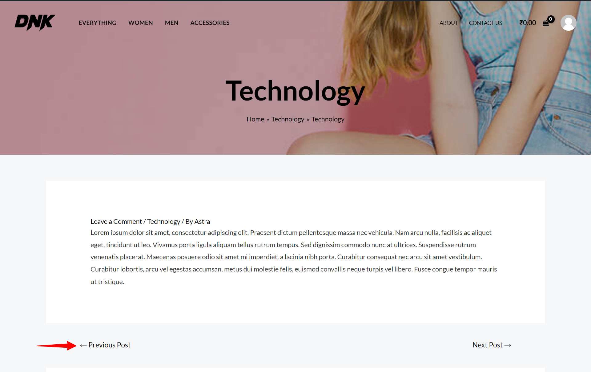 "Previous and Next" link to the top of the "Single Blog Post"