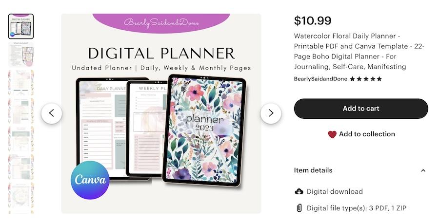 watercolor digital planner