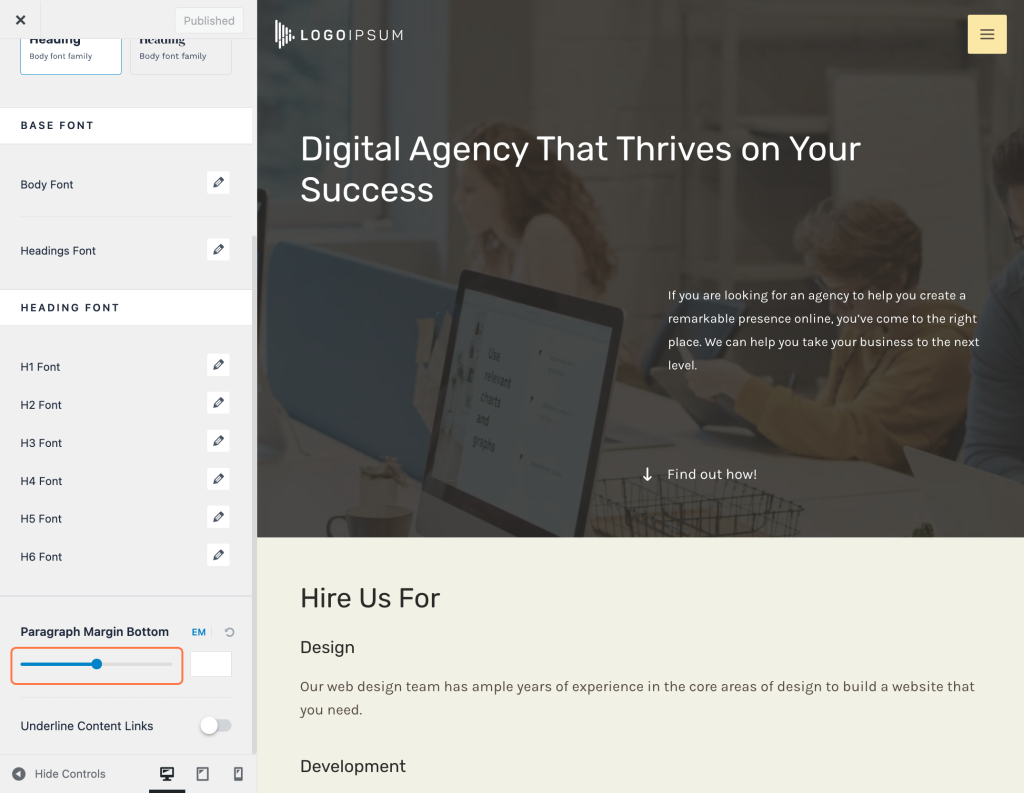 How to Manage Paragraph Margins In Astra Slider