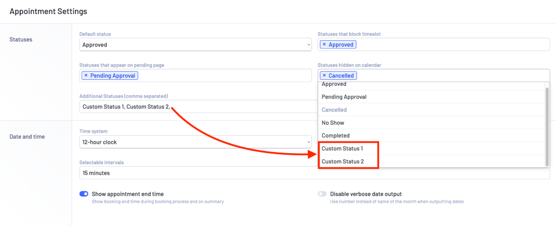 latepoint custom status