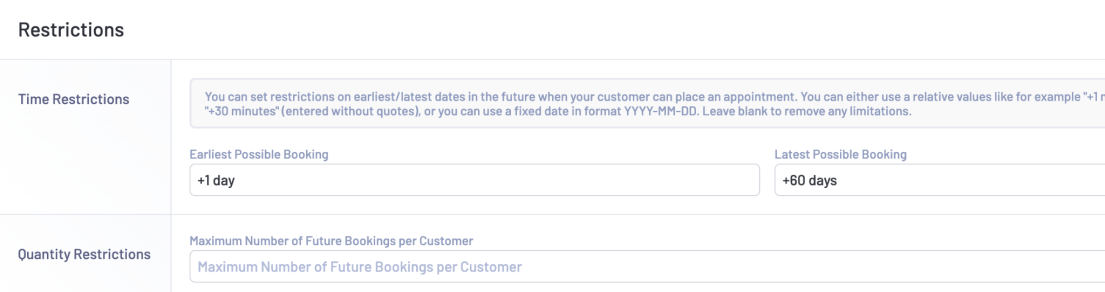 latepoint restrictions