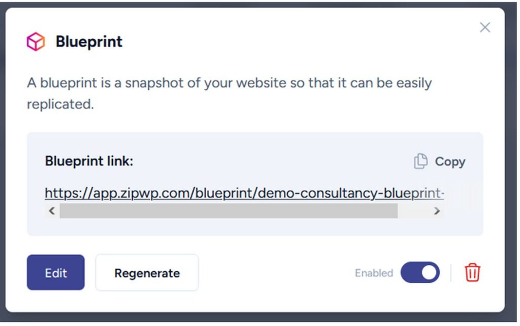 Send the Blueprint link