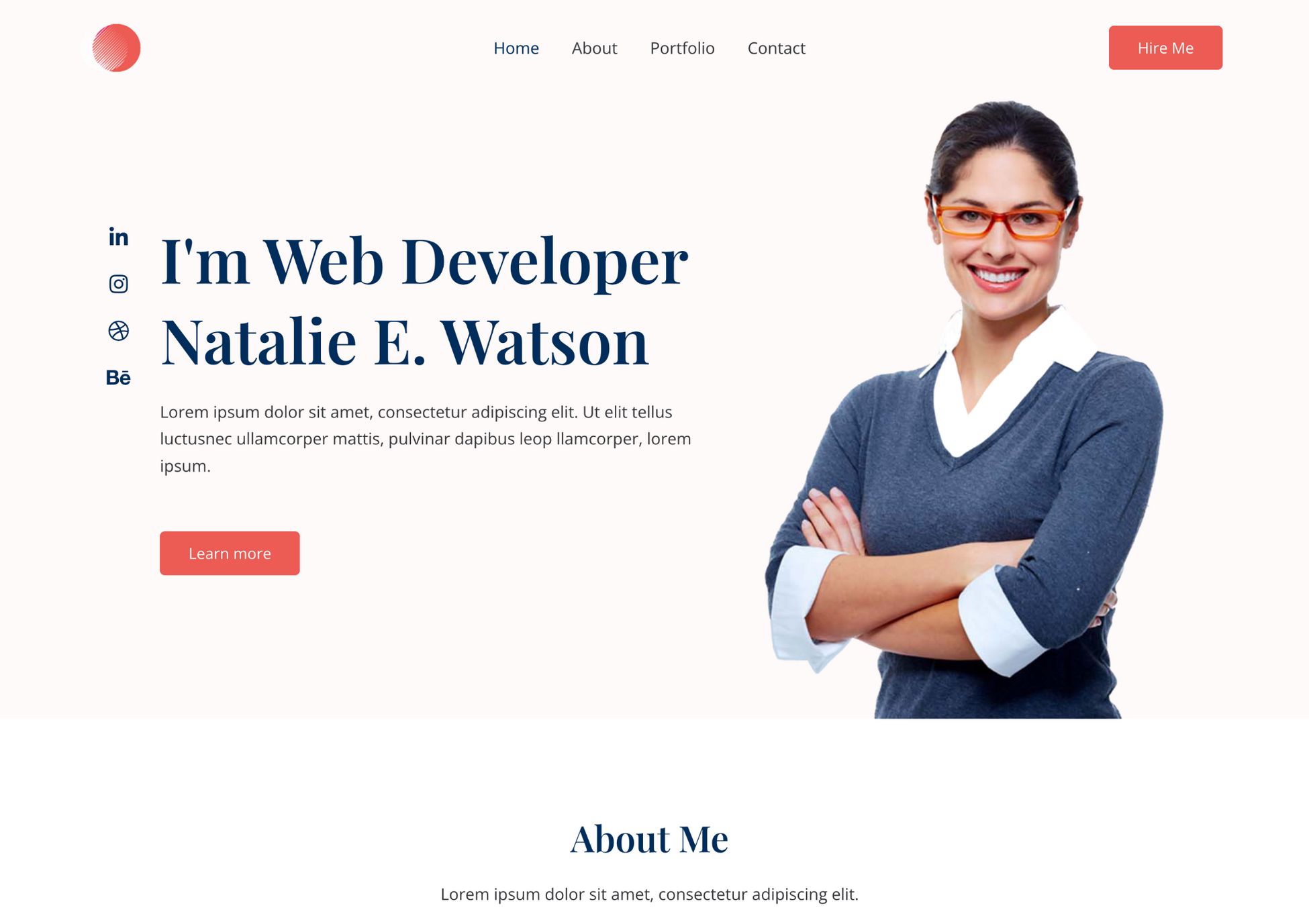 astra personal portfolio starter template