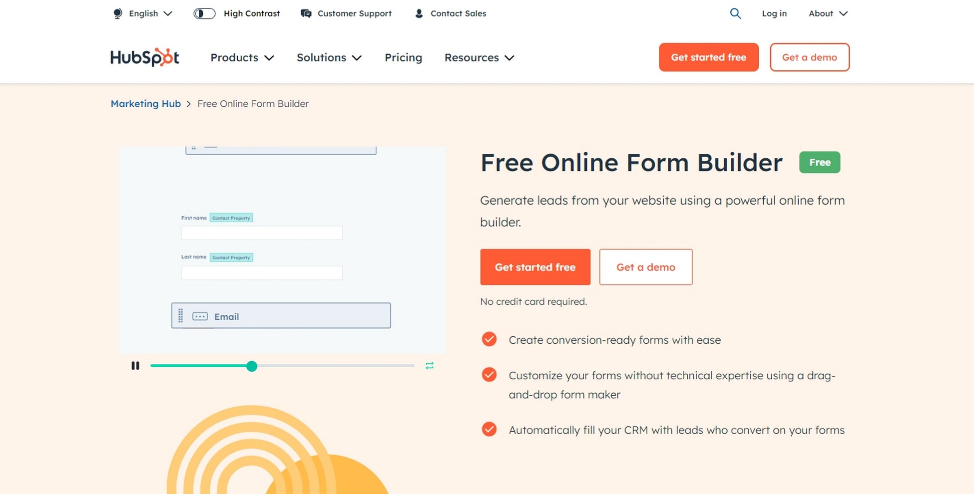 HubSpot Form Builder