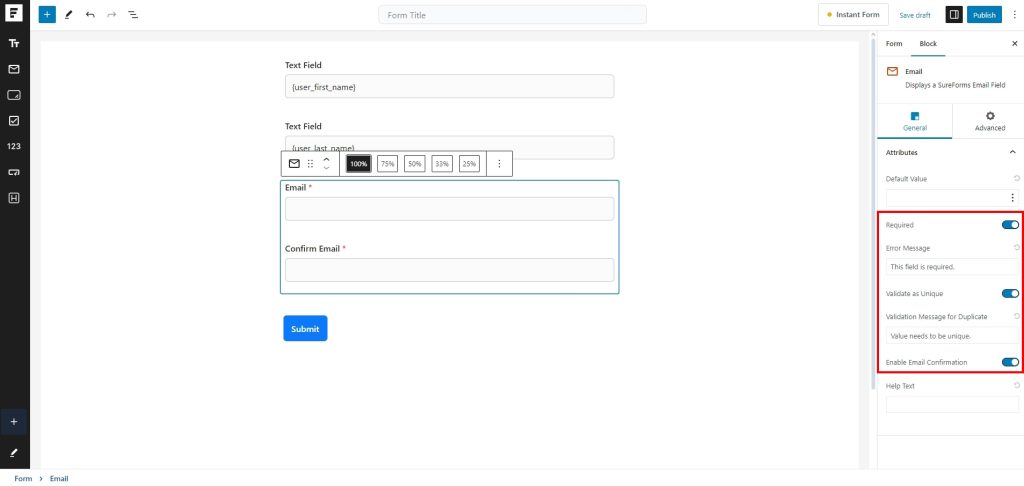 Advanced Configuration Options - SureForms