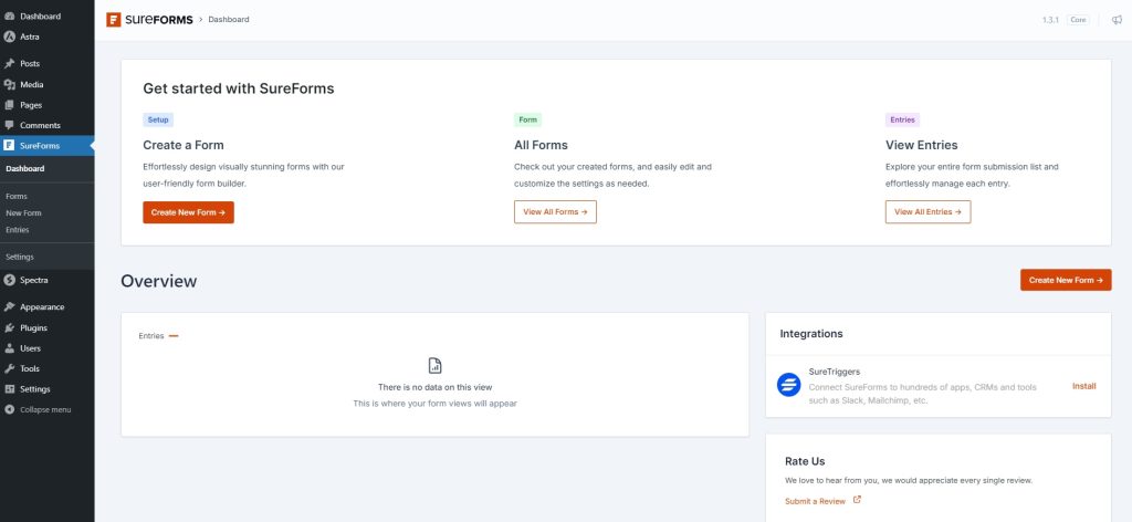 SureForms Dashboard