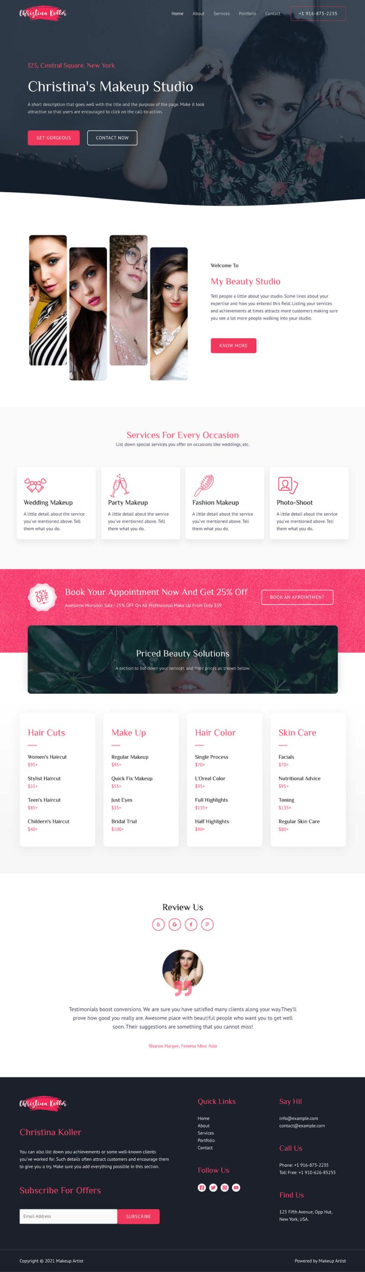 makeup artist homepage